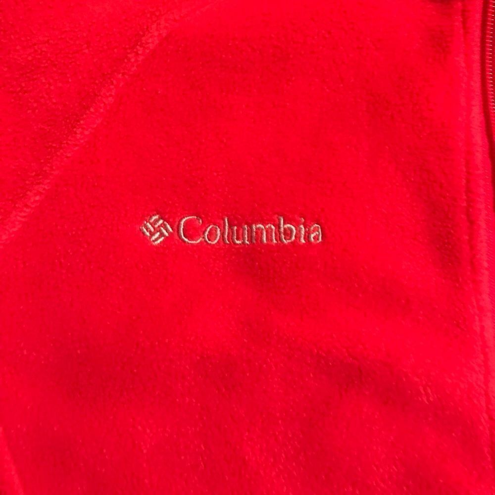 Columbia Youth Red Full Zip Fleece Jacket Sz 18/20 - Picture 3 of 8